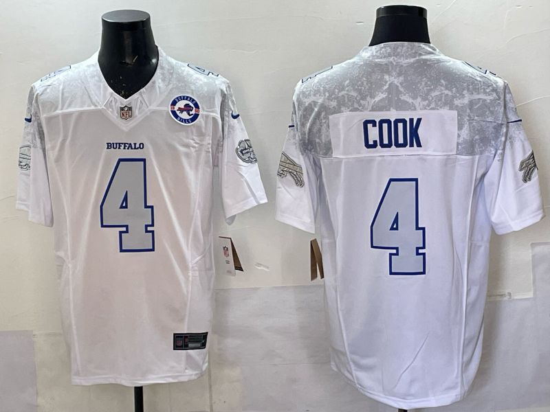 Men Buffalo Bills #4 Cook Nike White 2025 Rivalries Collection Limited NFL Jersey 043->buffalo bills->NFL Jersey